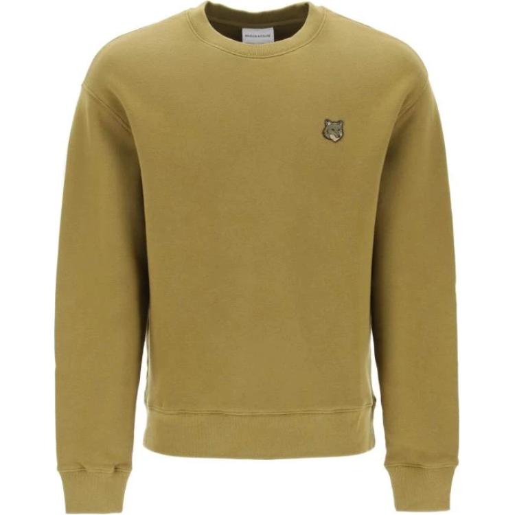 Order Maison Kitsune Fox Logo Crewneck Pullover Sweatshirt Men Green MM00316KM0307-P358