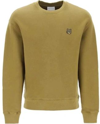 Maison Kitsune Fox Logo Crewneck Pullover Sweatshirt Men Green MM00316KM0307-P358 Order Maison Kitsune Fox Logo Crewneck Pullover Sweatshirt Men Green MM00316KM0307-P358
