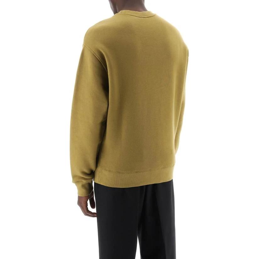 Shop Maison Kitsune Fox Logo Crewneck Pullover Sweatshirt Men Green MM00316KM0307-P358