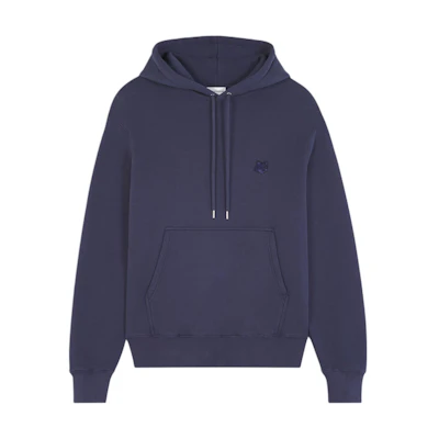Maison Kitsune Fox Patch Comfort Hoodie Navy Blue Mens. MM00713KM0307-P476