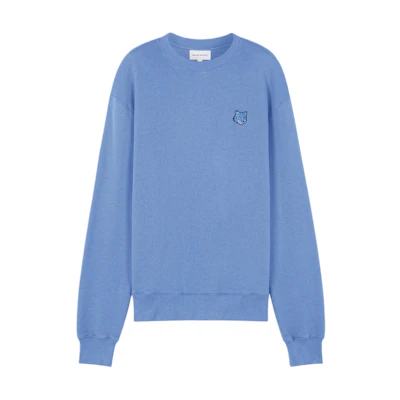 Maison Kitsune Fox Patch Crewneck Pullover Sweatshirt Hampton Blue SS24 Men MM00316KM0307-P428