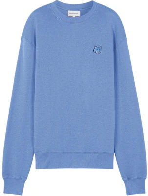 Maison Kitsune Fox Patch Crewneck Pullover Sweatshirt Hampton Blue SS24 Men MM00316KM0307-P428 Order Maison Kitsune Fox Patch Crewneck Pullover Sweatshirt Hampton Blue SS24 Men MM00316KM0307-P428