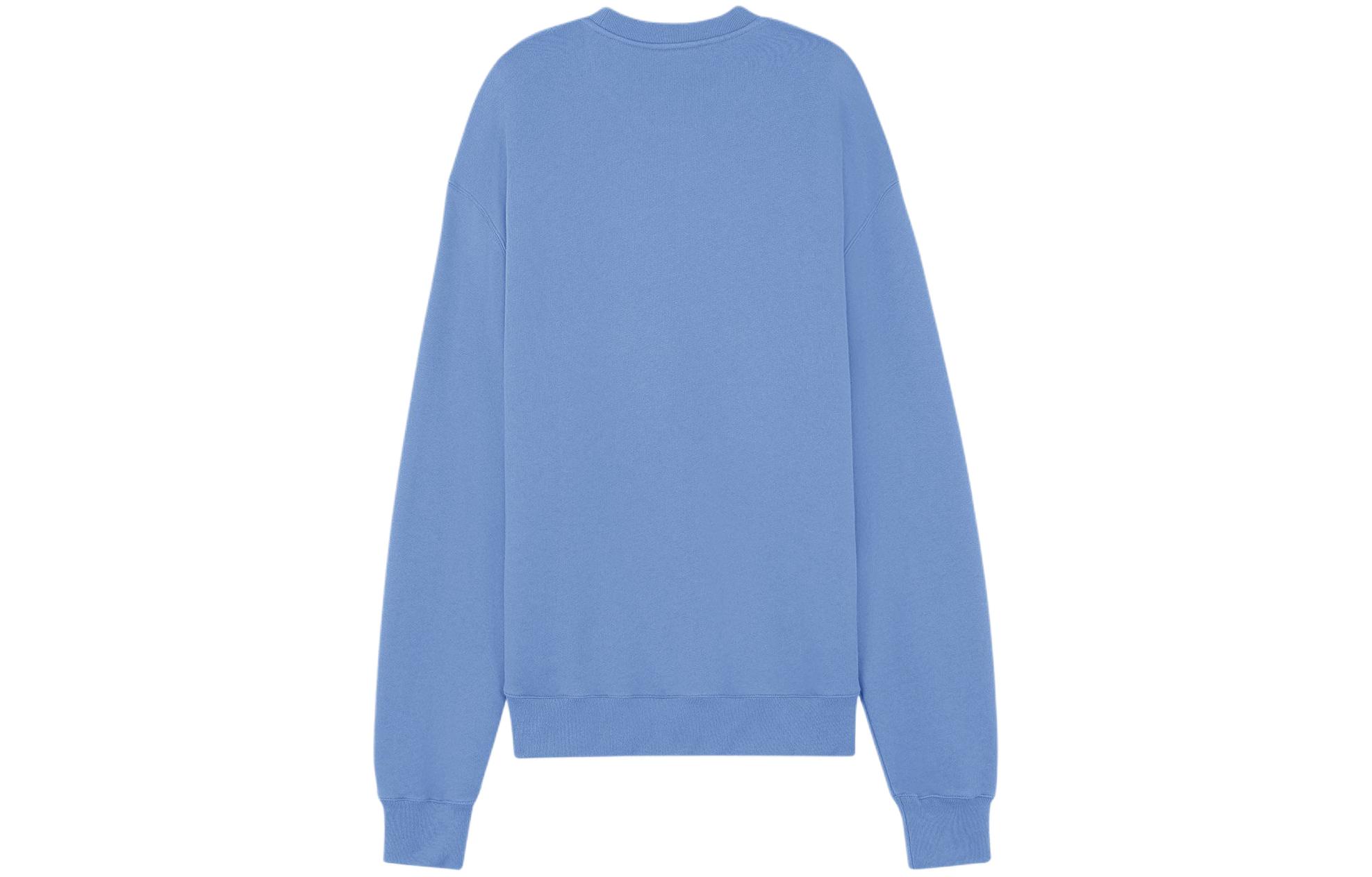 Lookbook Maison Kitsune Fox Patch Crewneck Pullover Sweatshirt Hampton Blue SS24 Men MM00316KM0307-P428