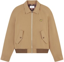 Maison Kitsune Fox Patch Zip-Up Straight Comfort Jacket Beige LM02103WQ0062-P220 Maison Kitsune Fox Patch Zip-Up Straight Comfort Jacket Beige LM02103WQ0062-P220