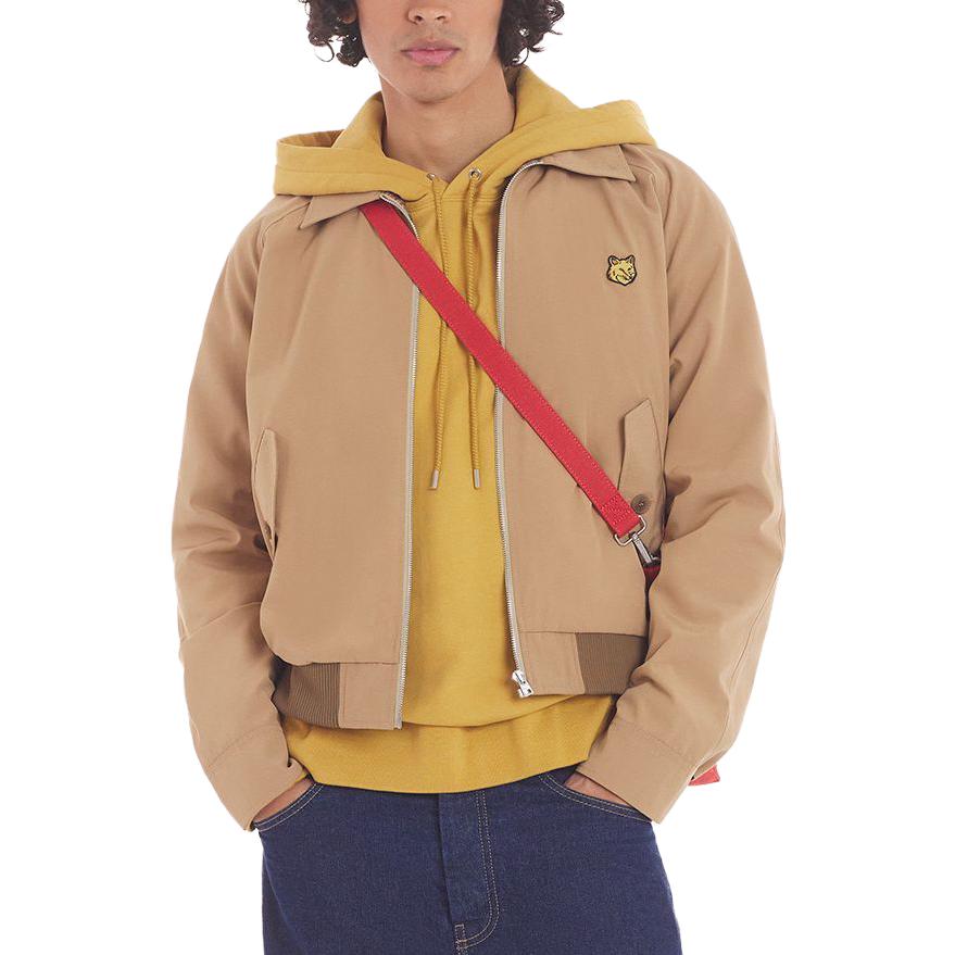 Shop 美松狐标刺绣拉链直筒舒适夹克 米色 LM02103WQ0062-P220