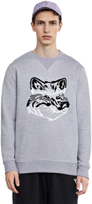 Sweatshirt Krewnek Big Fox FW21 Maison Kitsune Kelabu GM00339KM0017-GREY Sizing Sweatshirt Krewnek Big Fox FW21 Maison Kitsune Kelabu GM00339KM0017-GREY