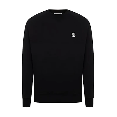 Maison Kitsune FW21 Black Crewneck Pullover Sweatshirt Casual Style GM00333KM0002-BK