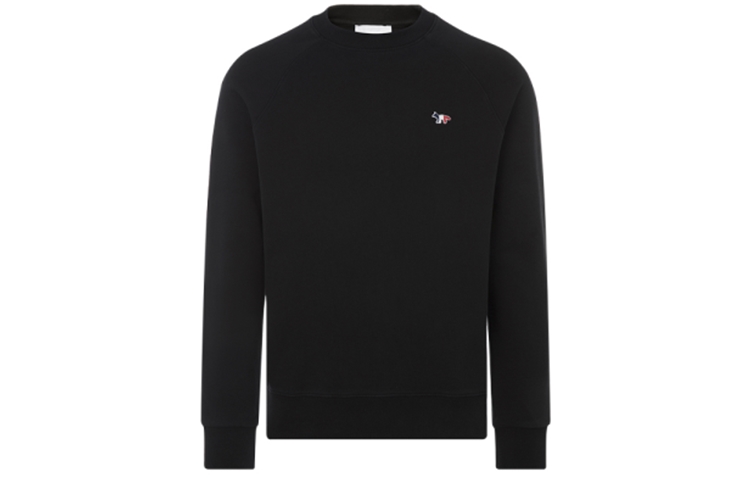 Maison Kitsune FW21 Black Loose-Fit Hoodie with Front Logo Print Unisex AU00307KM0001-BK