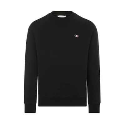 Maison Kitsune FW21 Black Loose-Fit Hoodie with Front Logo Print Unisex AU00307KM0001-BK