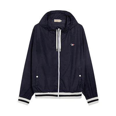 Maison Kitsune FW21 Embroidered Fox Windbreaker Jacket Unisex Black HU02207WQ0010-P198