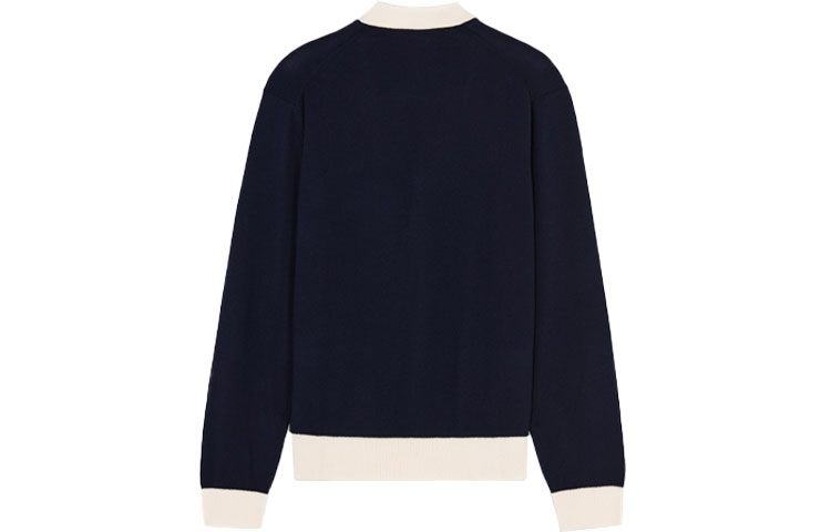 Lookbook Maison Kitsune Kardigan Buluh Jahit Fox Unisex Biru Navy FW21 HU00542KT1036-P480