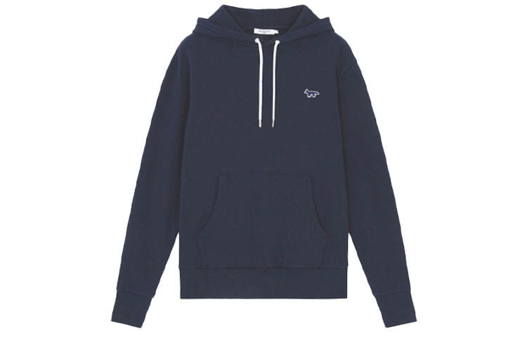 Maison Kitsune FW21 Fox Embroidery Hoodie Unisex Black Pullover HU00317KM0001-P199