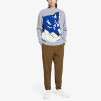 Shop 메종 키츠네 FW21 폭스 헤드 그레이 니트 스웨트셔츠 유니섹스. HU00510KT1016-P150