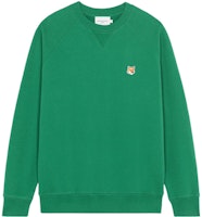 Maison Kitsune FW21 Fox Head Patch Green Sweatshirt JM00310KM0001-P370 Maison Kitsune FW21 Fox Head Patch Green Sweatshirt JM00310KM0001-P370