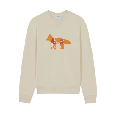 Maison Kitsune FW21 Fox Logo Embroidered Oversized Hoodie Unisex Grey GU00335KM0002-GRM