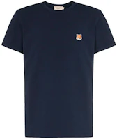 Maison Kitsune FW21 Fox Patch Loose Fit Crewneck Tee Navy Blue () AM00103KJ0008-P480 Maison Kitsune FW21 Fox Patch Loose Fit Crewneck Tee Navy Blue () AM00103KJ0008-P480