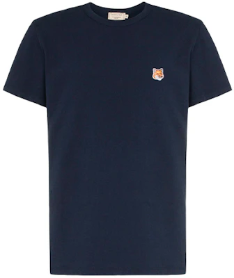 Maison Kitsune FW21 Fox Patch Loose Fit Crewneck Tee Navy Blue () AM00103KJ0008-P480 Buy Maison Kitsune FW21 Fox Patch Loose Fit Crewneck Tee Navy Blue () AM00103KJ0008-P480