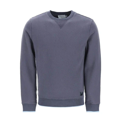 Maison Kitsune FW21 Grey Fox Patch Embroidered Cotton Crewneck Sweatshirt Men HM00334KM0001-H150