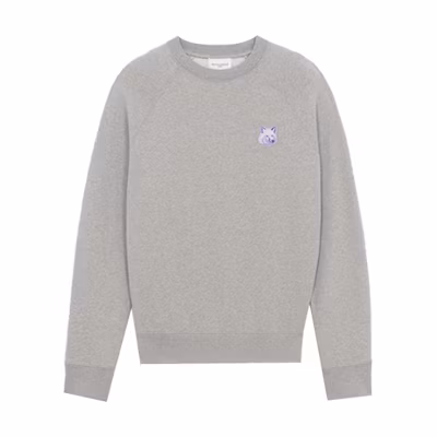 Maison Kitsune FW21 Hand-Drawn Logo Crewneck Sweatshirt Brown () HM00305KM0001P230-NV