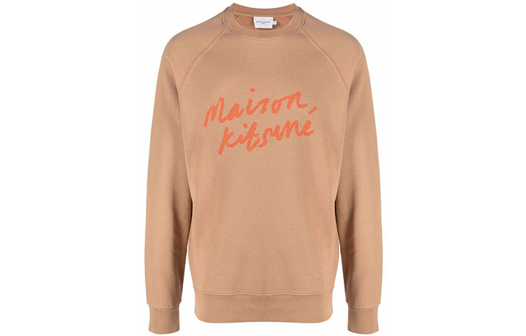 Maison Kitsune FW21 Handwritten Logo Sweatshirt Black Mens FM00352KM0001-P195