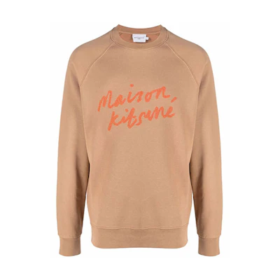 Maison Kitsune FW21 Handwritten Logo Sweatshirt Black Mens FM00352KM0001-P195