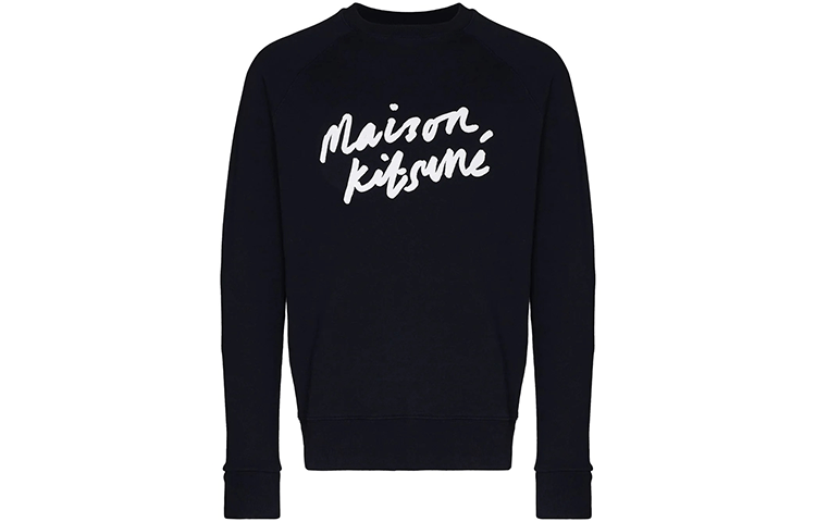 Maison Kitsune FW21 Letter Logo Oversized Crewneck Sweatshirt Unisex Black SPCKU00300-BK