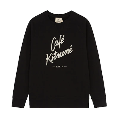Maison Kitsune FW21 Letter Logo Oversized Hoodie Unisex Black E21GU00308KM0017-BK