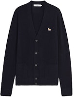 Maison Kitsune FW21 Logo Fox Embroidered Cardigan Sweater Men’s Black. HM00501KT1006-P480 Maison Kitsune FW21 Logo Fox Embroidered Cardigan Sweater Men’s Black. HM00501KT1006-P480
