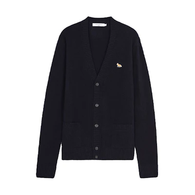 Maison Kitsune FW21 Logo Fox Embroidered Cardigan Sweater Men’s Black. HM00501KT1006-P480