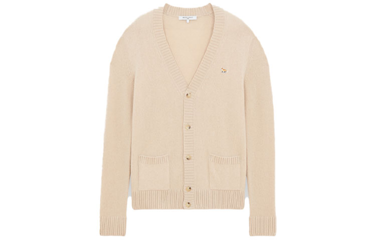 Maison Kitsune FW21 Logo Fox Embroidered Sweater Men’s Light Khaki. HM00511KT1006-P220