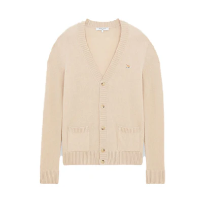 Maison Kitsune FW21 Logo Fox Embroidered Sweater Men’s Light Khaki. HM00511KT1006-P220