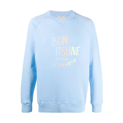 Maison Kitsune FW21 Loose Fit Crewneck Pullover Long Sleeve Sweatshirt Yellow Men HM00327KM0019-P220