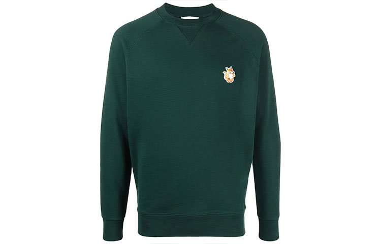 Maison Kitsune FW21 Purple Fox Emblem Crewneck Sweatshirt HM00332KM0020-P490