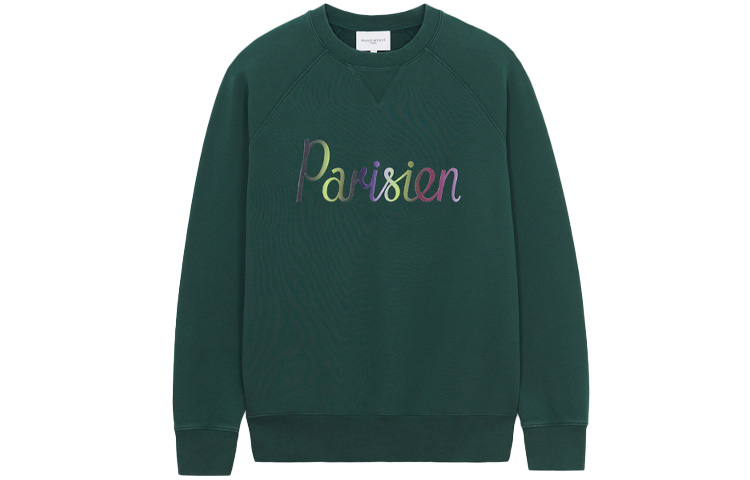 Maison Kitsune FW21 Slogan Letter Printed Pullover Sweatshirt Black () AM00301AT1503-BK