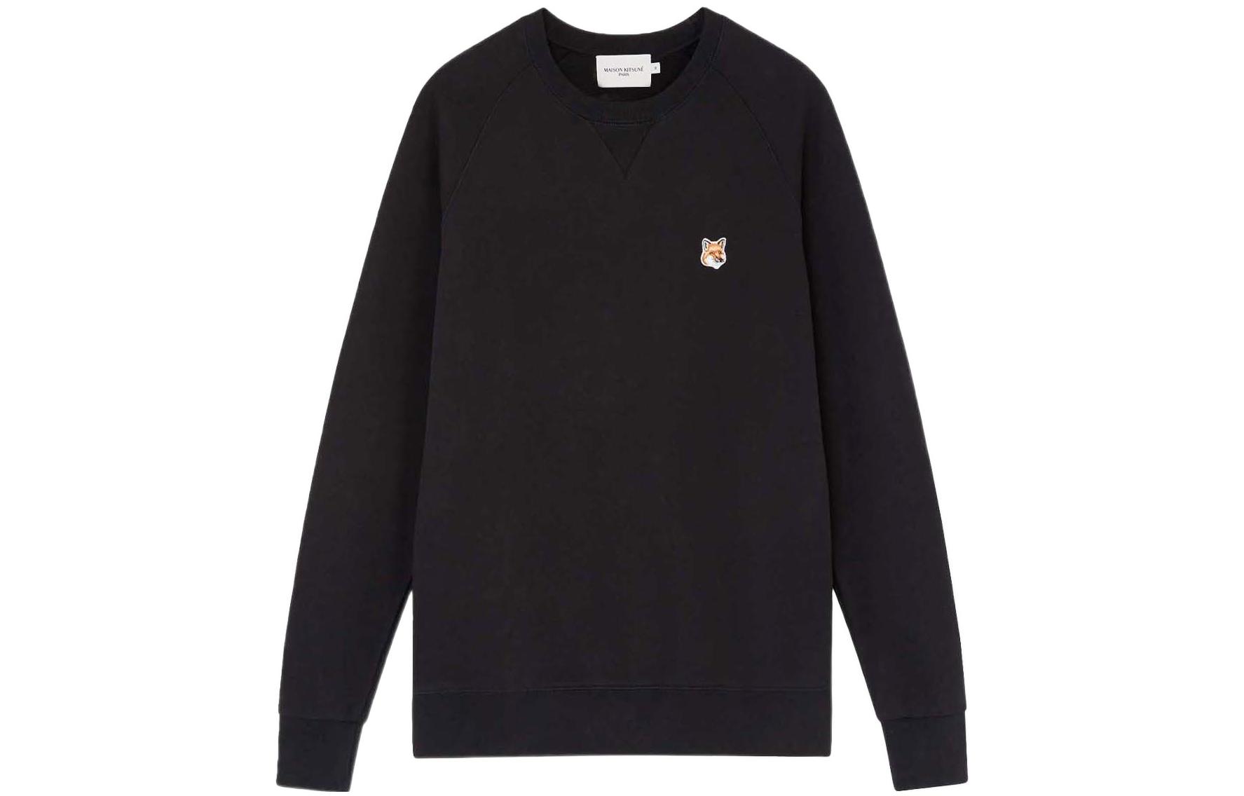 Maison Kitsune FW22  Black Fox Logo Embroidered Crewneck Sweatshirt AM00303KM0001-BK