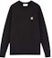 Buy Maison Kitsune FW22 Baju Sweatshirt Hitam Logo Fox Bersulam Crewneck AM00303KM0001-BK
