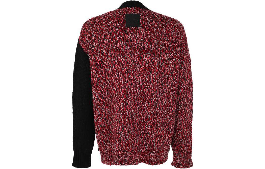 Lookbook Maison Kitsune FW22 Kardigan Rajutan Berblok Warna Butang Merah JM00555KT1036-C695