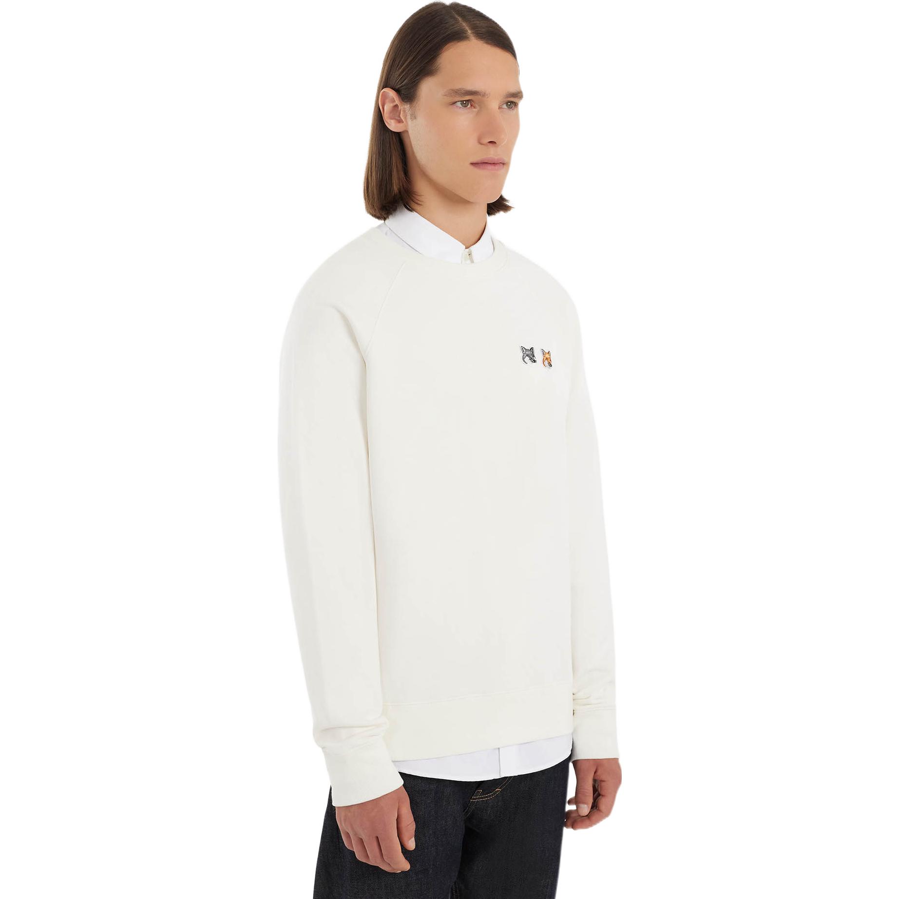 Purchase Maison Kitsune FW22 Sweatshirt Crewneck Kepala Rubah Ganda Off-White FM00358KM0002-ECRU
