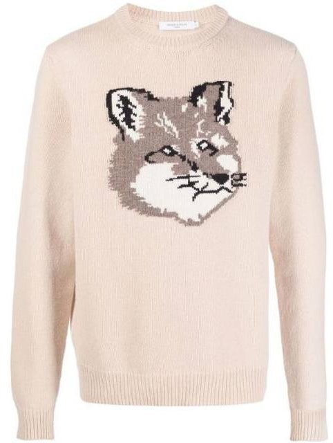 maison-kitsune-fw-22-animal-intarsia-crewneck-knit-sweater-beige-mens-hm-00509-kt-1016-p220