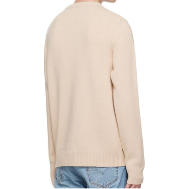 Details for Maison Kitsune FW22 动物提花圆领针织毛衣 米色 男士 HM00509KT1016-P220
