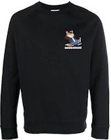 Maison Kitsune FW22 Black Graphic Print Cartoon Sweatshirt . JM00331KM0001-P199 Maison Kitsune FW22 Black Graphic Print Cartoon Sweatshirt . JM00331KM0001-P199