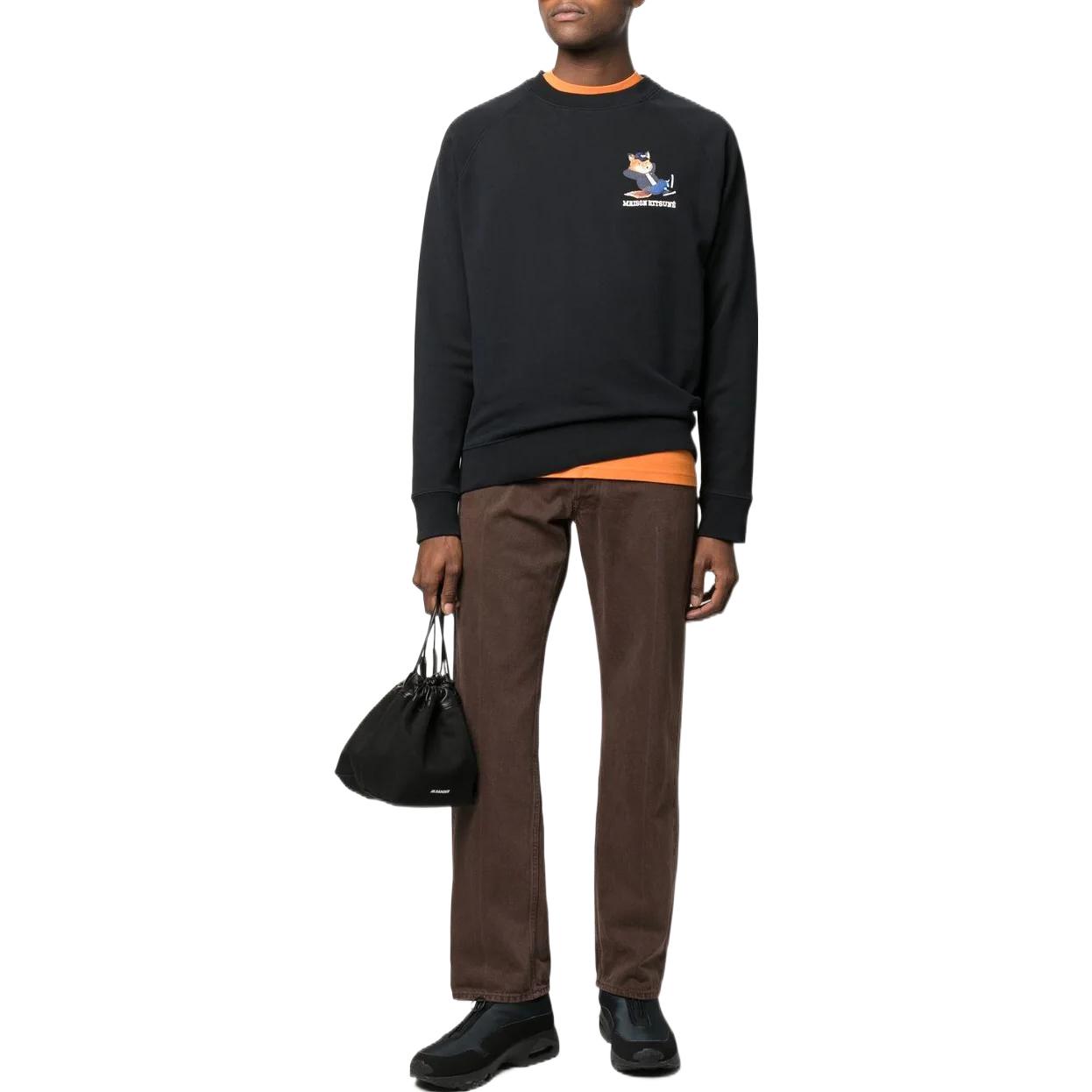 Lookbook メゾンキツネ FW22 ブラック グラフィックプリント カートゥーン スウェットシャツ JM00331KM0001-P199