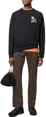 メゾンキツネ FW22 ブラック グラフィックプリント カートゥーン スウェットシャツ JM00331KM0001-P199 Lookbook メゾンキツネ FW22 ブラック グラフィックプリント カートゥーン スウェットシャツ JM00331KM0001-P199