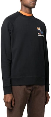 メゾンキツネ FW22 ブラック グラフィックプリント カートゥーン スウェットシャツ JM00331KM0001-P199 Purchase メゾンキツネ FW22 ブラック グラフィックプリント カートゥーン スウェットシャツ JM00331KM0001-P199