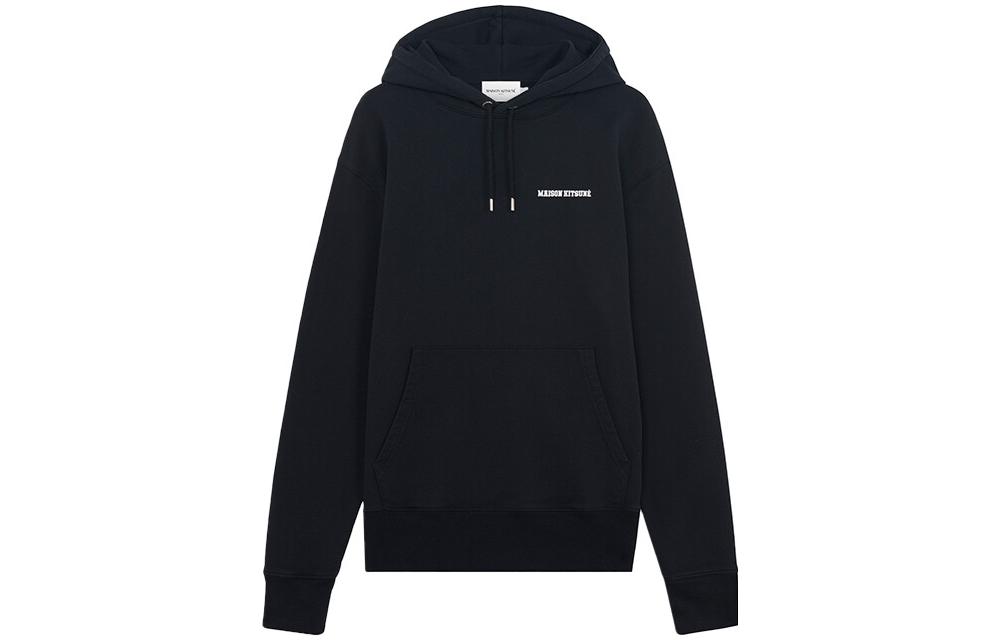 Maison Kitsune FW22 Black Pullover Sweatshirt with Letter Print JM00338KM0019-P199