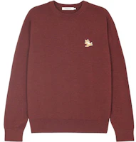 Order 메종키츠네 FW22 버건디 여우 로고 자수 크루넥 스웻셔츠 SP1111M00501-P596
