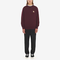 Lookbook 메종키츠네 FW22 버건디 여우 로고 자수 크루넥 스웻셔츠 SP1111M00501-P596