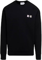 Maison Kitsune FW22 Fox Patch Crewneck Long Sleeve Sweatshirt Black - . JM00330KM0001-P199 Maison Kitsune FW22 Fox Patch Crewneck Long Sleeve Sweatshirt Black - . JM00330KM0001-P199