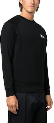 メゾンキツネ FW22 フォックスパッチ クルーネック 長袖スウェット ブラック JM00330KM0001-P199 Shop メゾンキツネ FW22 フォックスパッチ クルーネック 長袖スウェット ブラック JM00330KM0001-P199