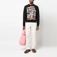 Lookbook 메종 키츠네 FW22 레터 프린트 크루넥 맨투맨 남성용 블랙 JM00320KM0001-P199